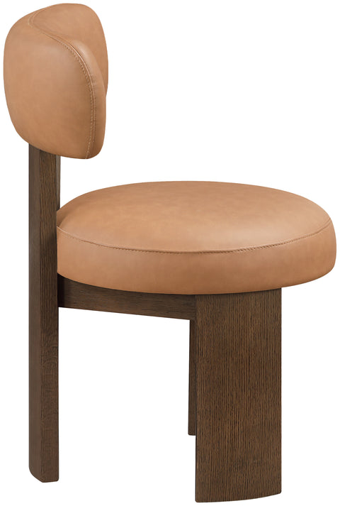 Paloma Cognac Vegan Leather Upholstered Dining Chair, 2-Piece (Style 3)