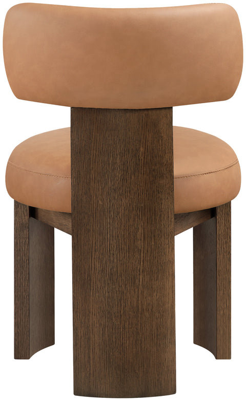 Paloma Cognac Vegan Leather Upholstered Dining Chair, 2-Piece (Style 3)