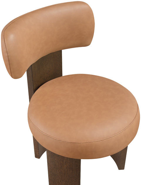 Paloma Cognac Vegan Leather Upholstered Dining Chair, 2-Piece (Style 3)
