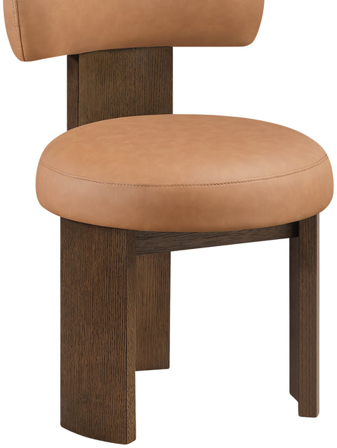 Paloma Cognac Vegan Leather Upholstered Dining Chair, 2-Piece (Style 3)