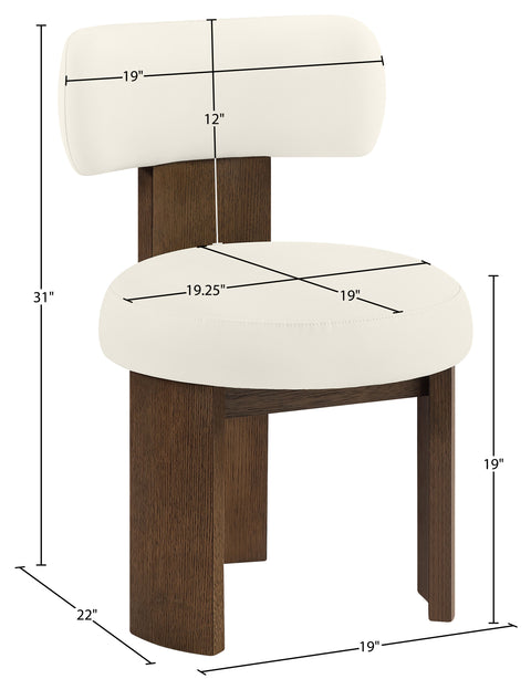 Paloma Cream Vegan Leather Upholstered Dining Chair, 2-Piece (Style 3)
