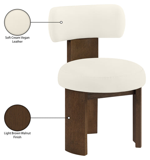 Paloma Cream Vegan Leather Upholstered Dining Chair, 2-Piece (Style 3)