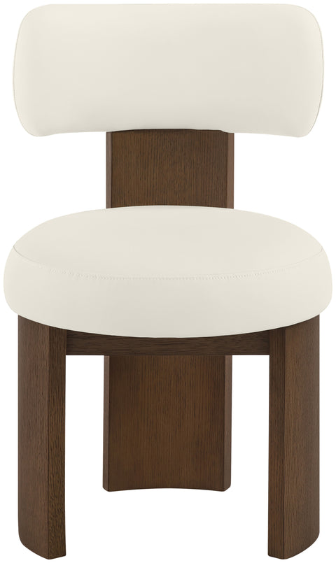 Paloma Cream Vegan Leather Upholstered Dining Chair, 2-Piece (Style 3)