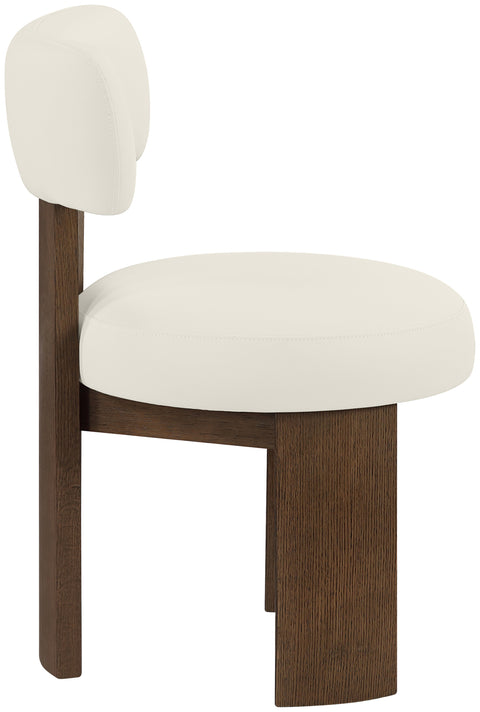 Paloma Cream Vegan Leather Upholstered Dining Chair, 2-Piece (Style 3)