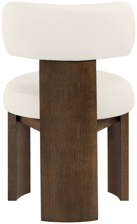 Paloma Cream Vegan Leather Upholstered Dining Chair, 2-Piece (Style 3)
