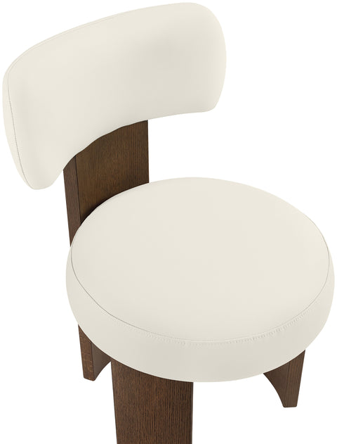 Paloma Cream Vegan Leather Upholstered Dining Chair, 2-Piece (Style 3)