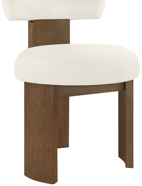 Paloma Cream Vegan Leather Upholstered Dining Chair, 2-Piece (Style 3)