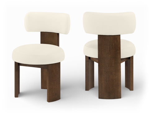 Paloma Cream Vegan Leather Upholstered Dining Chair, 2-Piece (Style 3)