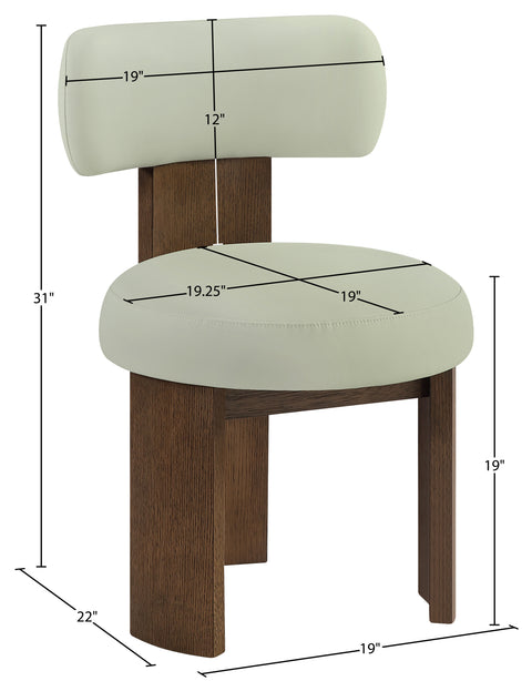 Paloma Mint Vegan Leather Upholstered Dining Chair, 2-Piece