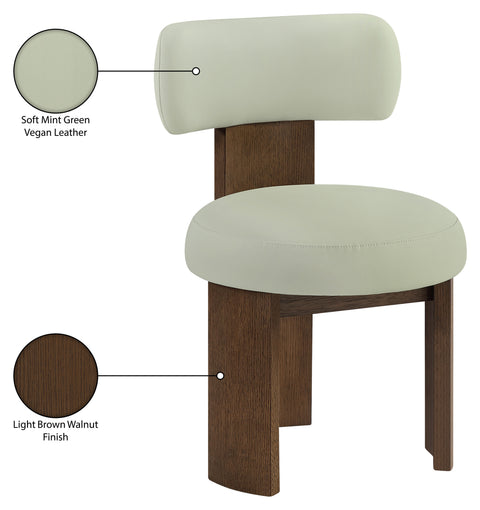 Paloma Mint Vegan Leather Upholstered Dining Chair, 2-Piece