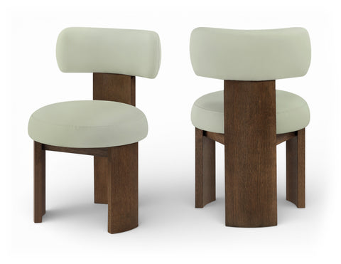 Paloma Mint Vegan Leather Upholstered Dining Chair, 2-Piece