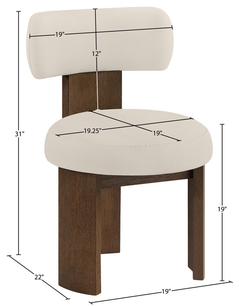 Paloma Taupe Vegan Leather Upholstered Dining Chair, 2-Piece