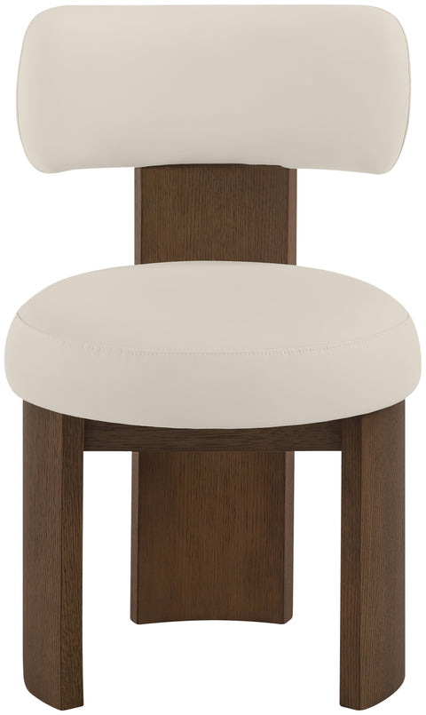 Paloma Taupe Vegan Leather Upholstered Dining Chair, 2-Piece