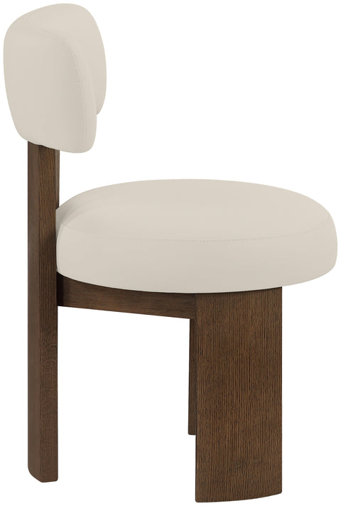Paloma Taupe Vegan Leather Upholstered Dining Chair, 2-Piece