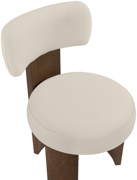 Paloma Taupe Vegan Leather Upholstered Dining Chair, 2-Piece