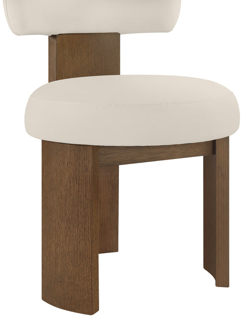 Paloma Taupe Vegan Leather Upholstered Dining Chair, 2-Piece