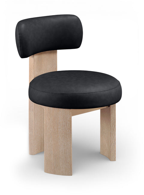 Paloma Black Vegan Leather Upholstered Dining Chair, 2-Piece (Style 2)