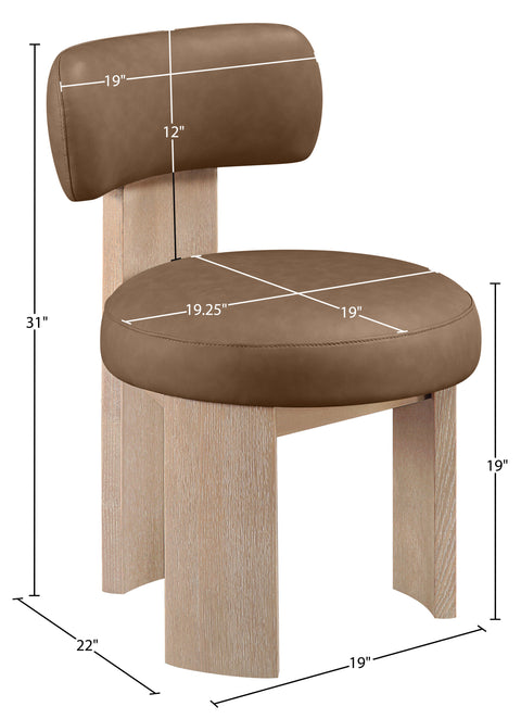 Paloma Brown Vegan Leather Upholstered Dining Chair, 2-Piece (Style 3)