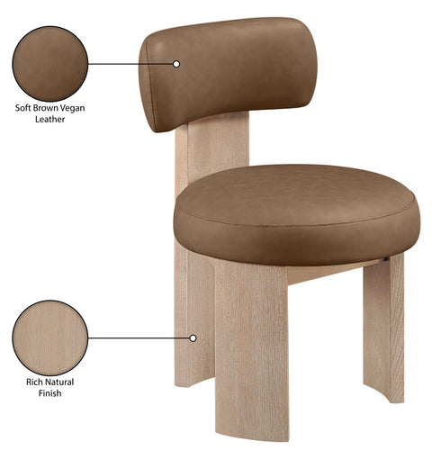 Paloma Brown Vegan Leather Upholstered Dining Chair, 2-Piece (Style 3)