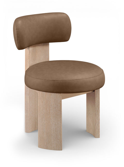 Paloma Brown Vegan Leather Upholstered Dining Chair, 2-Piece (Style 3)