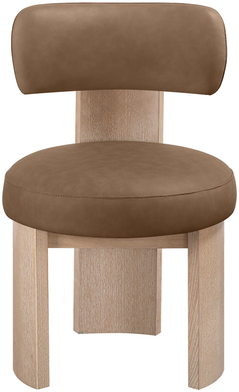 Paloma Brown Vegan Leather Upholstered Dining Chair, 2-Piece (Style 3)