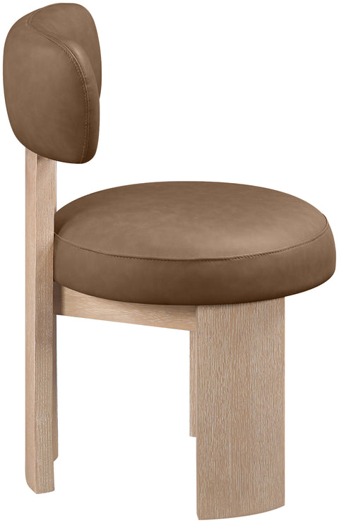 Paloma Brown Vegan Leather Upholstered Dining Chair, 2-Piece (Style 3)
