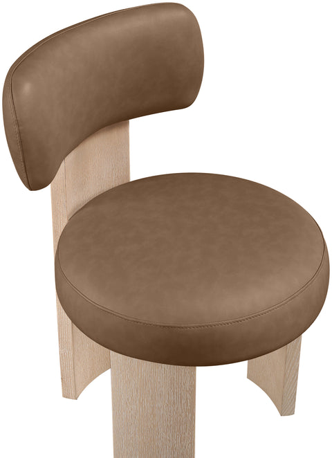 Paloma Brown Vegan Leather Upholstered Dining Chair, 2-Piece (Style 3)