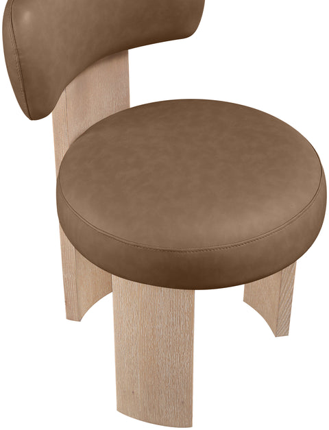 Paloma Brown Vegan Leather Upholstered Dining Chair, 2-Piece (Style 3)