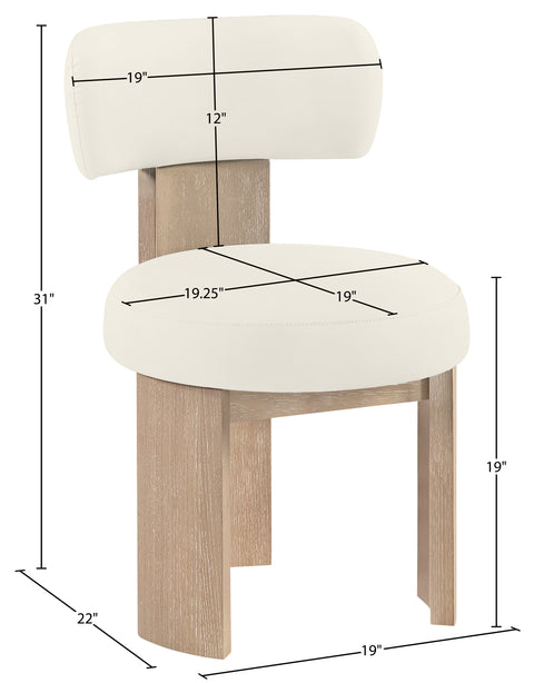 Paloma Cream Vegan Leather Upholstered Dining Chair, 2-Piece (Style 2) (Style 2)