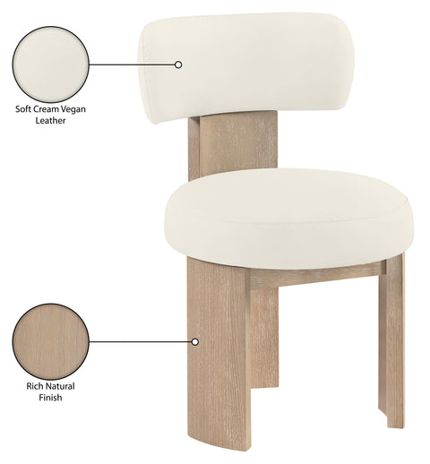Paloma Cream Vegan Leather Upholstered Dining Chair, 2-Piece (Style 2) (Style 2)