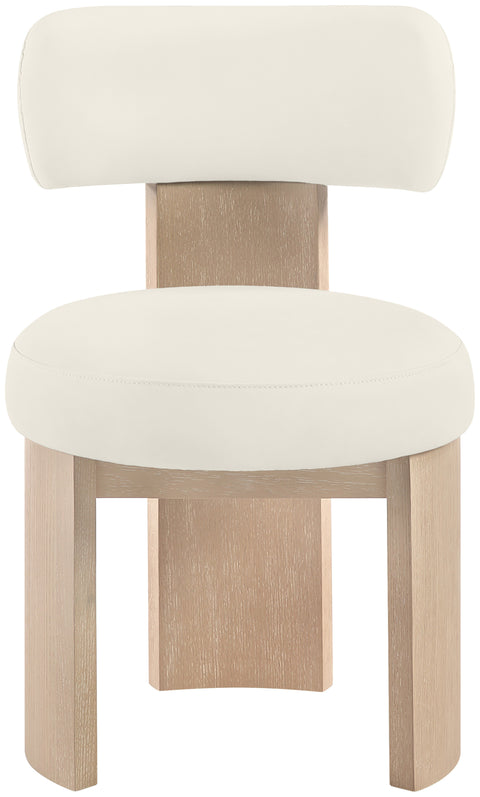 Paloma Cream Vegan Leather Upholstered Dining Chair, 2-Piece (Style 2) (Style 2)
