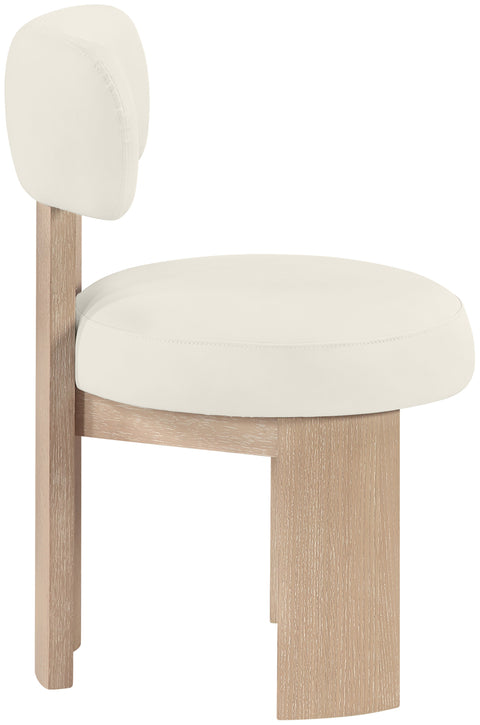 Paloma Cream Vegan Leather Upholstered Dining Chair, 2-Piece (Style 2) (Style 2)