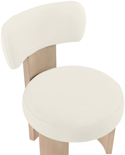 Paloma Cream Vegan Leather Upholstered Dining Chair, 2-Piece (Style 2) (Style 2)