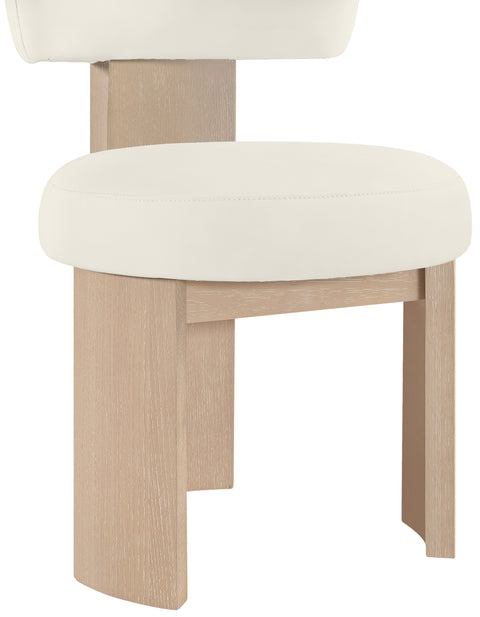 Paloma Cream Vegan Leather Upholstered Dining Chair, 2-Piece (Style 2) (Style 2)