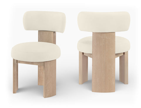 Paloma Cream Vegan Leather Upholstered Dining Chair, 2-Piece (Style 2) (Style 2)