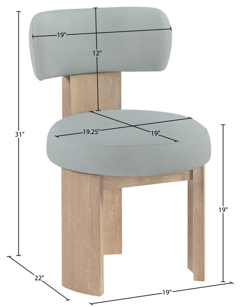 Paloma LtBlu Vegan Leather Upholstered Dining Chair, 2-Piece