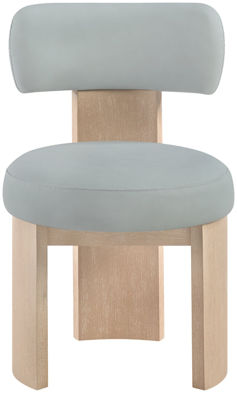Paloma LtBlu Vegan Leather Upholstered Dining Chair, 2-Piece