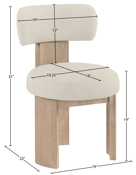 Paloma Taupe Vegan Leather Upholstered Dining Chair, 2-Piece (Style 2)