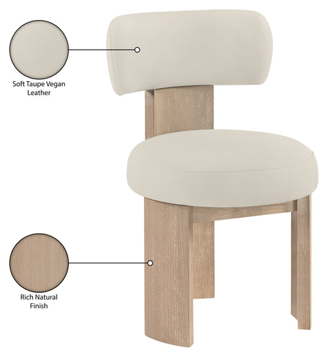 Paloma Taupe Vegan Leather Upholstered Dining Chair, 2-Piece (Style 2)