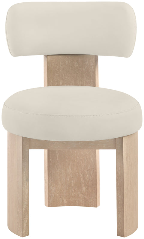 Paloma Taupe Vegan Leather Upholstered Dining Chair, 2-Piece (Style 2)