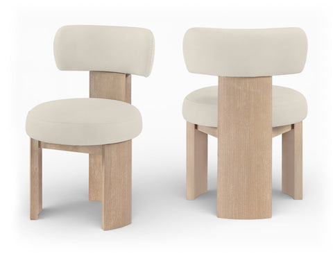 Paloma Taupe Vegan Leather Upholstered Dining Chair, 2-Piece (Style 2)
