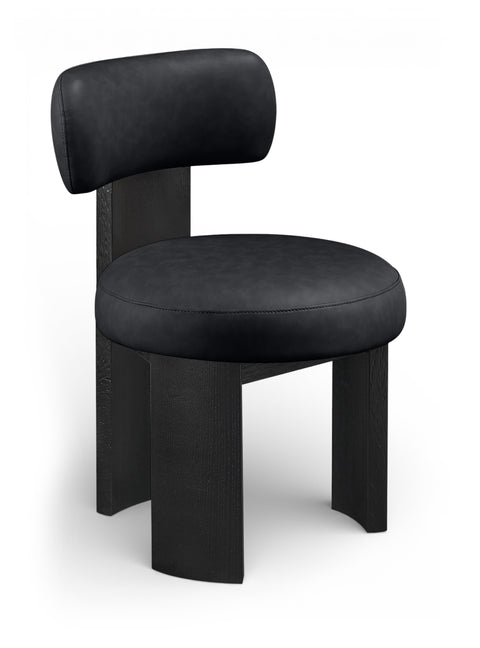 Paloma Black Vegan Leather Upholstered Dining Chair, 2-Piece (Style 2) (Style 2)