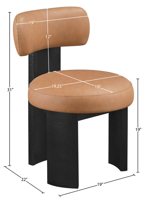 Paloma Cognac Vegan Leather Upholstered Dining Chair, 2-Piece (Style 3) (Style 2)