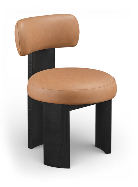 Paloma Cognac Vegan Leather Upholstered Dining Chair, 2-Piece (Style 3) (Style 2)