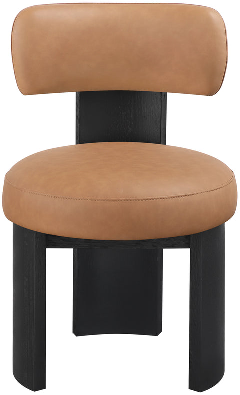 Paloma Cognac Vegan Leather Upholstered Dining Chair, 2-Piece (Style 3) (Style 2)