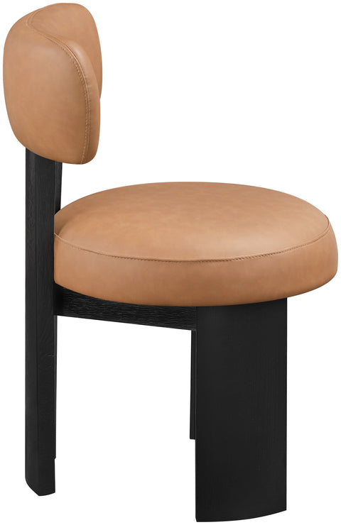 Paloma Cognac Vegan Leather Upholstered Dining Chair, 2-Piece (Style 3) (Style 2)
