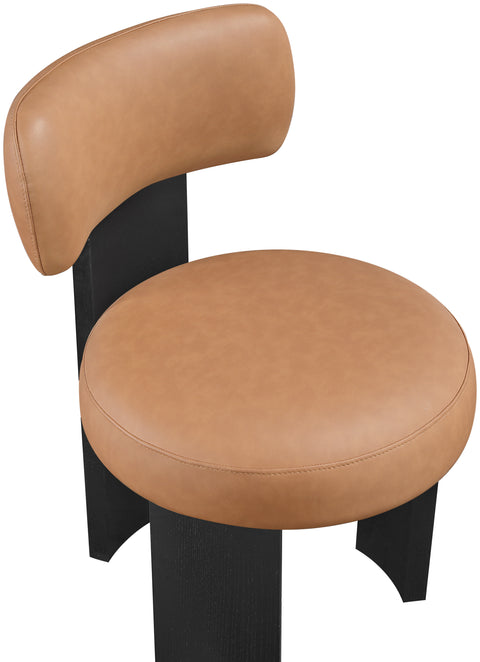 Paloma Cognac Vegan Leather Upholstered Dining Chair, 2-Piece (Style 3) (Style 2)