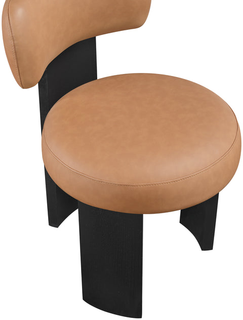 Paloma Cognac Vegan Leather Upholstered Dining Chair, 2-Piece (Style 3) (Style 2)