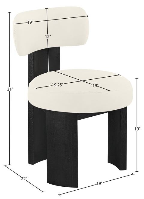 Paloma Cream Vegan Leather Upholstered Dining Chair, 2-Piece (Style 3) (Style 2)