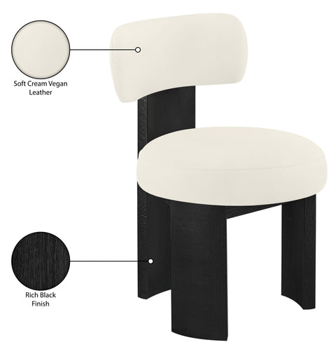Paloma Cream Vegan Leather Upholstered Dining Chair, 2-Piece (Style 3) (Style 2)